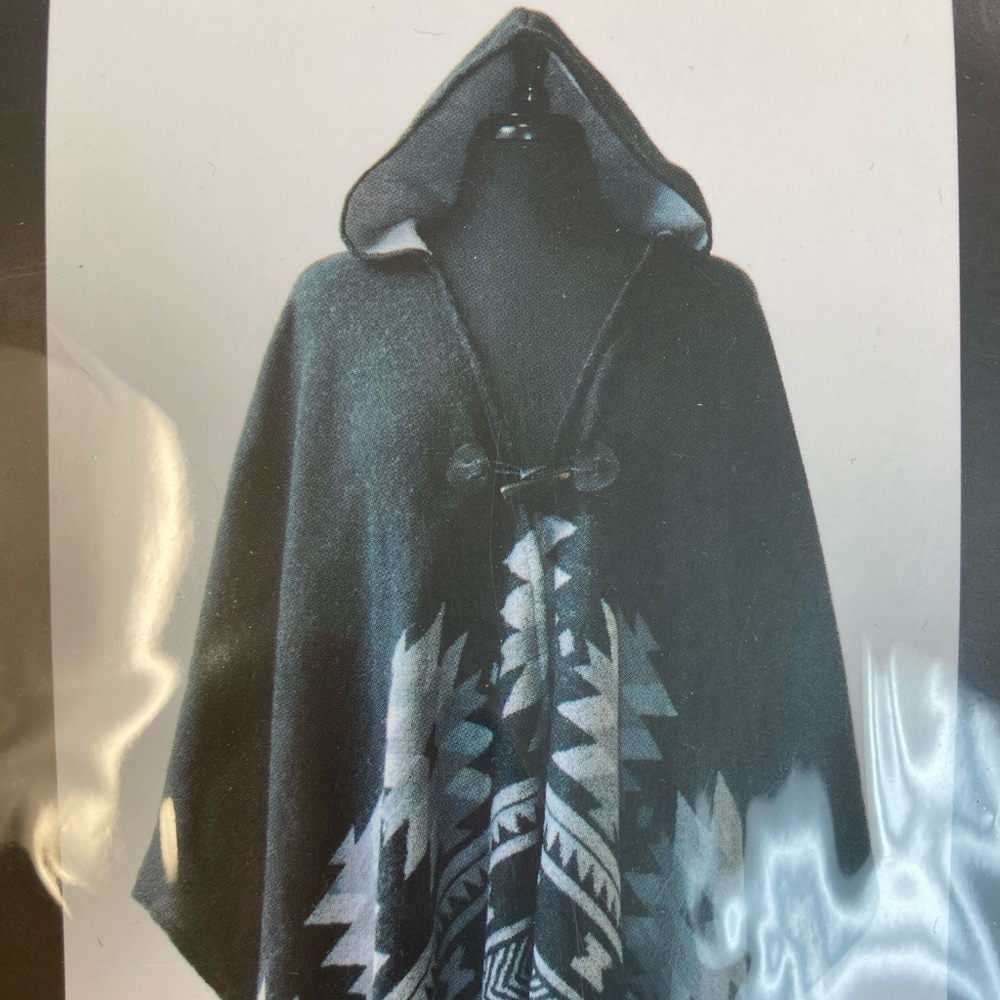 Hooded Native Fashion Wrap/Poncho
